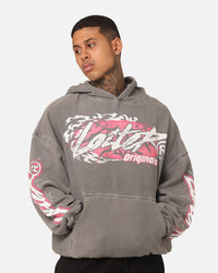 Loiter Wave Break Vintage Hoodie Charcoal