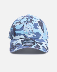 New Era Los Angeles Dodgers 'Frayed Washed Camo' 9TWENTY Strapback Pastel Blue
