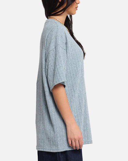XXIII Rib Knit T-Shirt Blue Marle
