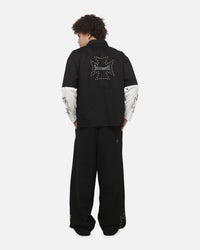 Saint Morta Marked Layered Long Sleeve Button Up Shirt Black/White