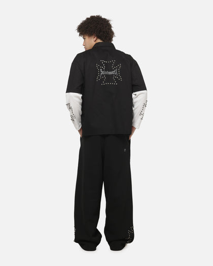 Saint Morta Marked Layered Long Sleeve Button Up Shirt Black/White