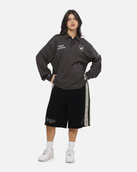 Mitchell & Ness All Blacks Rugby Long Sleeve Polo Shirt Washed Black