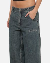 Ed Hardy Dragon Ultra Wide Jeans Mid Blue