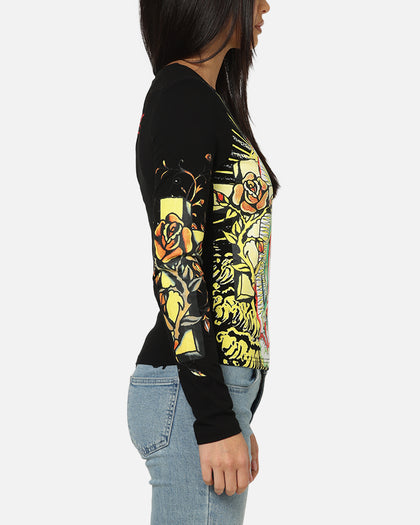 Ed Hardy Women's Divine Long Sleeve T-Shirt Black