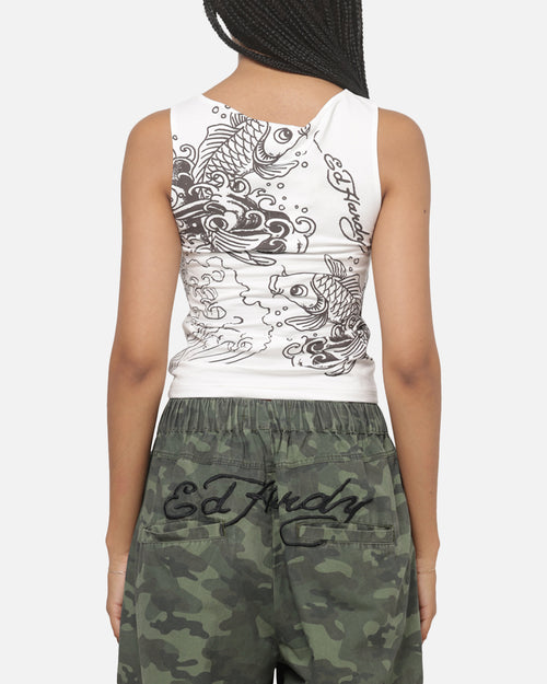 Ed Hardy Women's Koi Tank White