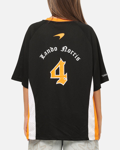Mitchell & Ness McLaren Lando Norris Black Letter Jersey Black/Papaya