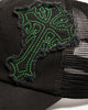 Ed Hardy Euro Distressed Trucker Snapback Black