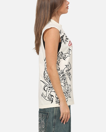 Ed Hardy Dragon Muscle T-Shirt Off White