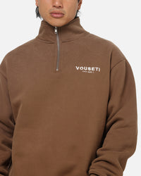 Vouseti The OG Quarter Zip Crewneck Coffee
