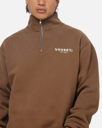 Vouseti The OG Quarter Zip Crewneck Coffee