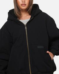 Carre Sherpa Lined Zip Hoodie Black