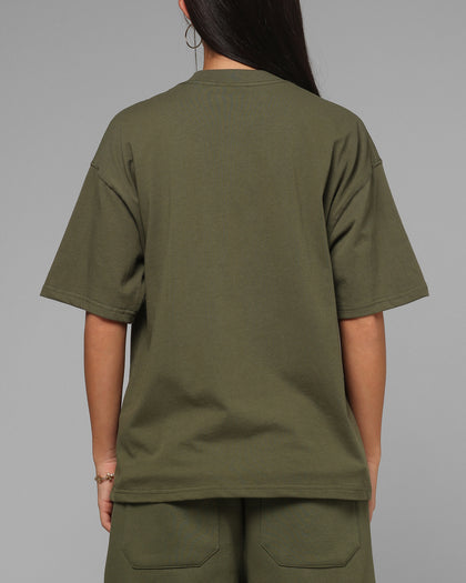 Loiter Hybrid Premium T-Shirt Olive/Pink