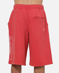 Saint Morta Scripted Baggy Shorts Vintage Washed Red