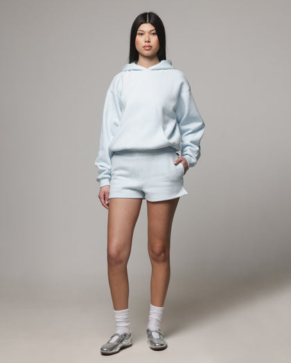 American Thrift Women's Fleece Shorts Light Blue