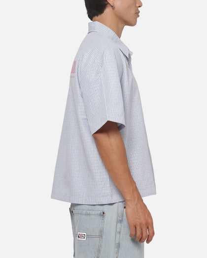 Carre District Woven Button Up Shirt Dusty Blue