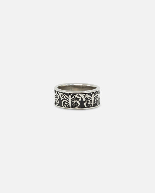NXS Butterfly Band Ring Steel/Black