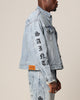 Saint Morta Rip Gothic Cutoff Denim Jacket Superwash Blue
