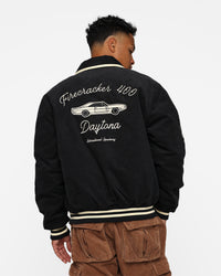 The New Establishment X Nascar Firecracker 60's Cord Racer Jacket Black