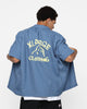 X-Large Drawing OG Open Collar T-Shirt Blue