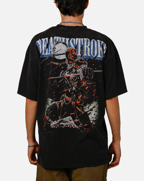 73Studio X DC Deathstroke Vintage T-Shirt Black Acidwash