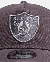 New Era Las Vegas Raiders 'Canvas Graphite Grey' 9FORTY A-Frame Snapback Washed Graphite