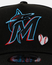 New Era Miami Marlins 'Baseball Hearts' 9FORTY A-Frame Snapback Official Team Color