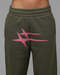 Loiter Hybrid Sweatpants Olive/Pink