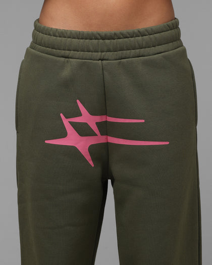 Loiter Hybrid Sweatpants Olive/Pink