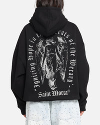 Saint Morta Weiry Hearts Boxy Hoodie Black