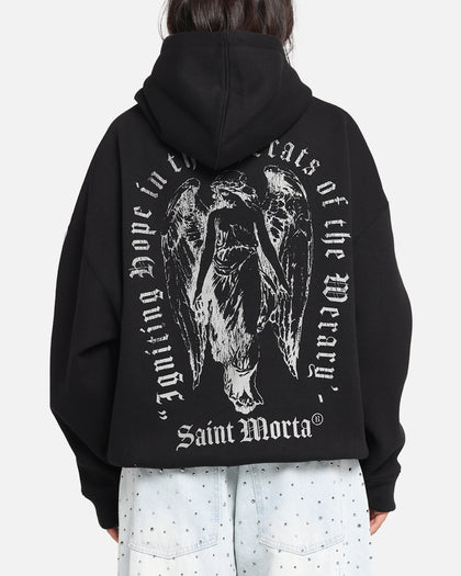 Saint Morta Weiry Hearts Boxy Hoodie Black
