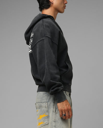 Loiter Waffle Zip Hoodie Black