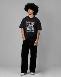 Loiter Always And Forever T-Shirt Black Acidwash