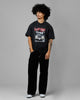 Loiter Always And Forever T-Shirt Black Acidwash