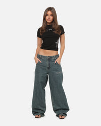 Ed Hardy Dragon Ultra Wide Jeans Mid Blue