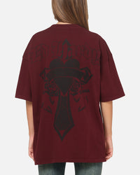 Ed Hardy Sacred Heart T-Shirt Burgundy