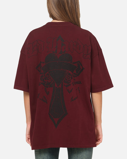 Ed Hardy Sacred Heart T-Shirt Burgundy