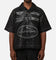 Loiter Motor PU Leather Button Up Shirt Black