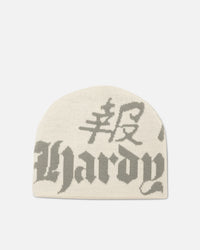 Ed Hardy Death Before Dishonor Beanie Off White