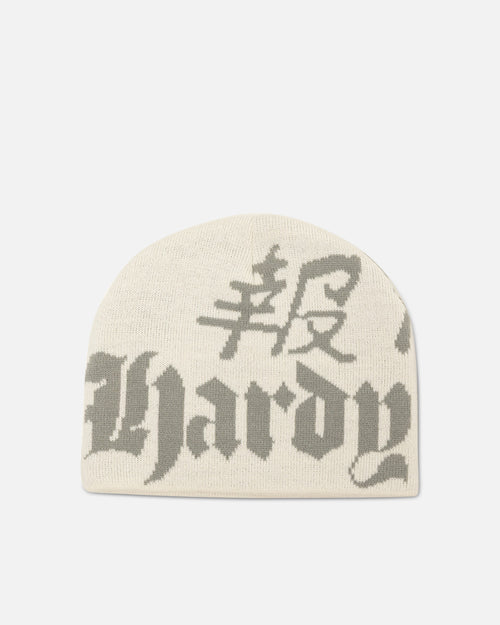 Ed Hardy Death Before Dishonor Beanie Off White