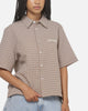 Ed Hardy Vandal Button Up Shirt Brown Check