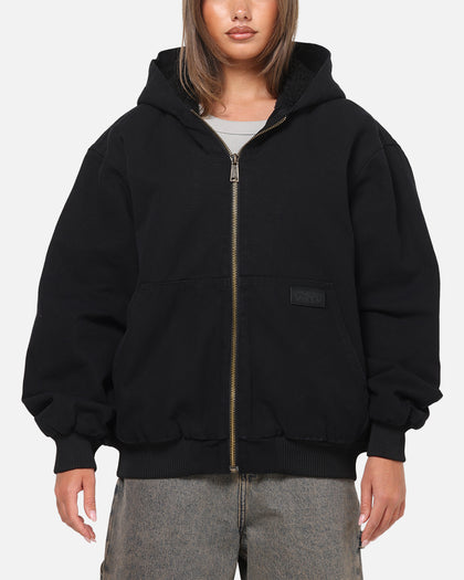 Carre Sherpa Lined Zip Hoodie Black