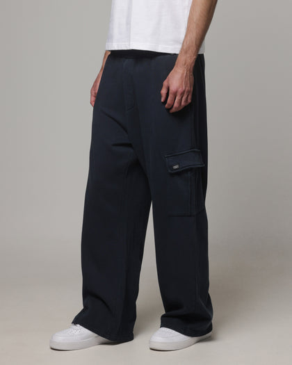 American Thrift Cargo Wide Leg Track Pants Washed Black
