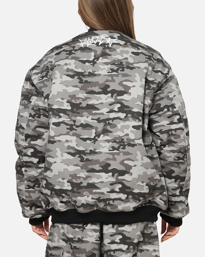 Carre Camo Bomber Jacket Black Camo