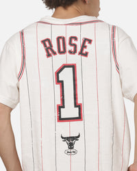 Mitchell & Ness Chicago Bulls Derrick Rose #1 Faux Jersey T-Shirt Vintage White