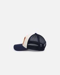 American Needle Twill Valin Patch Trucker Snapback Ivory/Navy