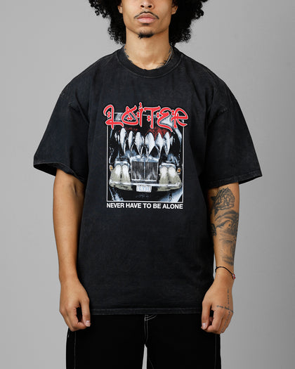 Loiter Always And Forever T-Shirt Black Acidwash