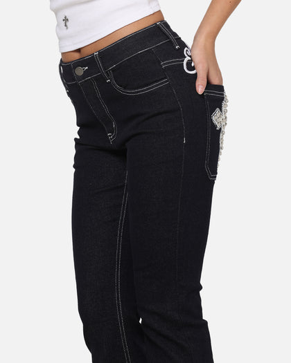 Ed Hardy Women's Stellar Bootcut Jeans Mid Blue
