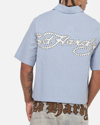 Ed Hardy Vandal Button Up Shirt Blue Check