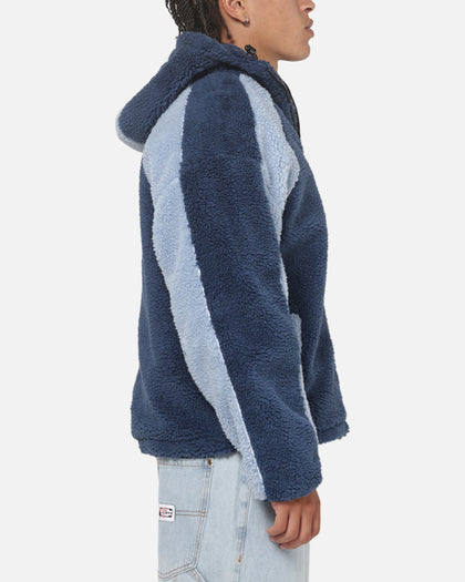 Carre Cream Sherpa Hood Zip Jacket Navy
