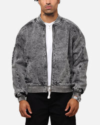 Saint Morta Flight Denim Jacket Black Stonewash